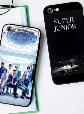 SUPER JUNIOR适用XSMAX手机壳78plus软磨砂iphoneX挂绳XR保护套6s