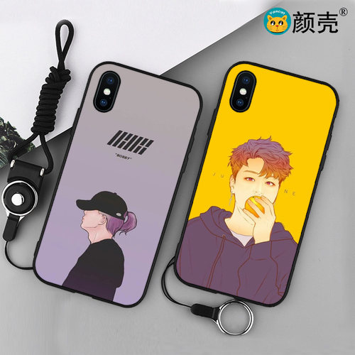 iKON金知元具晙会13适用XSMAX手机壳8plus磨砂iphone5s软壳7挂绳6