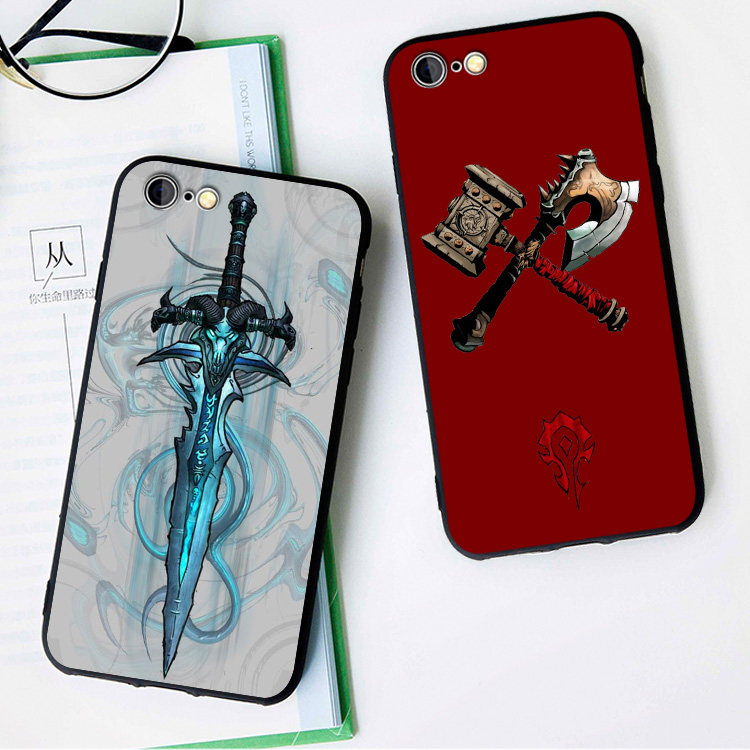 魔兽世界 霜之哀伤6s适用XSMAX手机壳8plus磨砂iphone5s软壳7部落