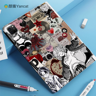 彻夜之歌拼图动漫周边平板皮套11适用ipad10保护壳pro13全包mini6软air56蚕丝纹10.9寸华为matepad笔槽