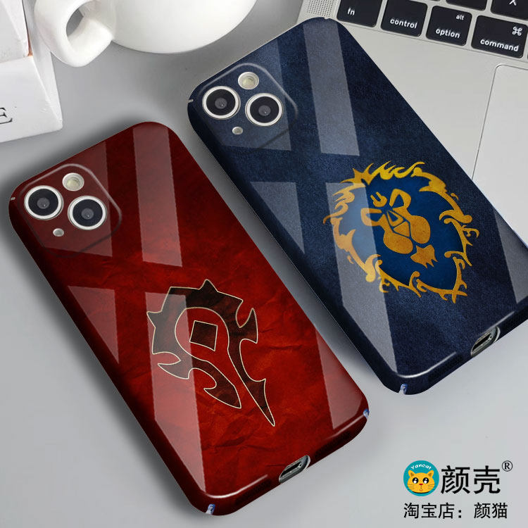 魔兽世界联盟部落手机壳适用iphone15promax菲林14Plus全包边12苹果XR小米13华为mate60玻璃P40硅胶VIVOX90硬