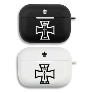 德意志十字勋章帝国德国普鲁士王国周边耳机套适用Airpods保护壳苹果2无线蓝牙盒3代软硅胶1磨砂硬全包分体式