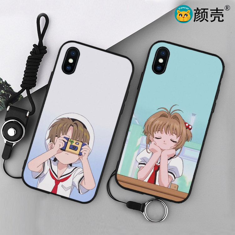 百变小樱小狼情侣手机壳适用6s苹果XSMAX磨砂iphone78plus软11套X