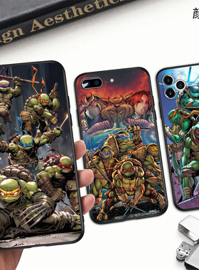 忍者神龟动漫手机壳适用XR防摔XS苹果SE磨砂11PROMAX硅胶6S78PLUS