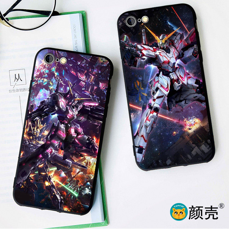 高达独角兽一号机6s适用XS手机壳8plus磨砂iphoneXR软壳7P动漫5SE