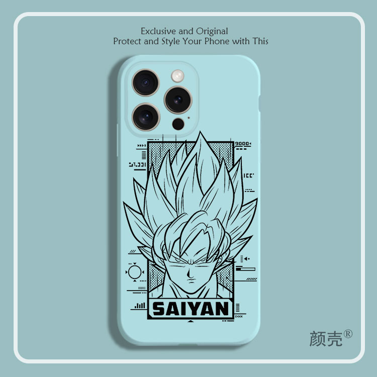 七龙珠孙悟空动漫黑白线条8色液态硅胶12手机壳11适用14MAX苹果15PRO红米K70一加VIVOX100小米13挂绳华为全包