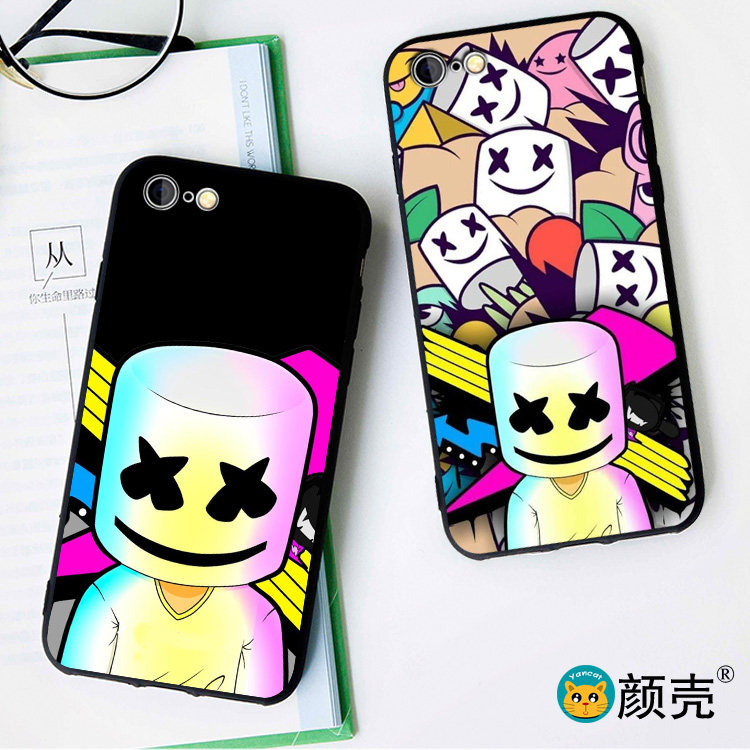 棉花糖 电音手机壳适用6s苹果XSMAX防摔7/8plus磨砂iphoneX软套11