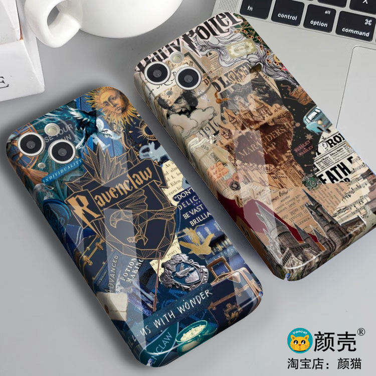 哈利波特 拉文克劳 活点地图手机壳适用iphone15promax菲林14Plus全包边12苹果XR小米13华为mate60玻璃P40PRO