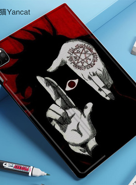 hellsing地狱之歌皇家国教骑士团平板皮套11适用ipad10保护壳pro13全包mini6软air56蚕丝纹10.9寸华为matepad