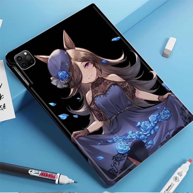 赛马娘米浴动漫平板皮套适用ipad10保护壳pro13全包mini6软air56蚕丝纹10.9寸华为10.2笔槽11.5s小米三星