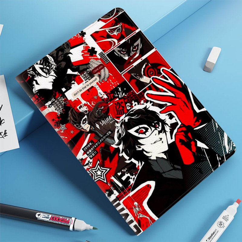 P5女神异闻录JOKER平板皮套11适用ipad789保护壳pro10.5全包mini6软air345蚕丝纹9.7寸华为12.9寸matepad米13