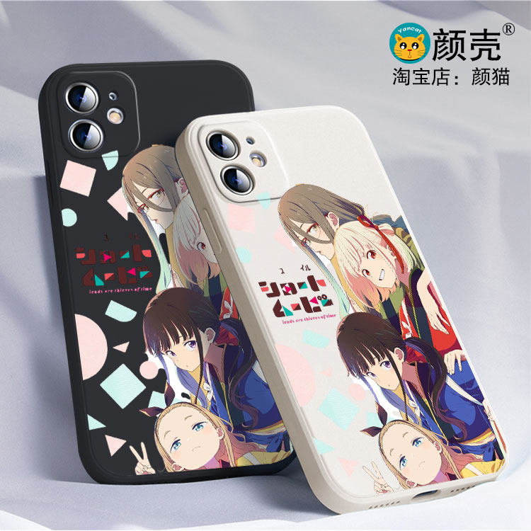 莉可莉丝动漫黑白侧边11手机壳16适用iphone13PRO苹果15maxr红米K70一加ace3小米14液态IQOO12硅胶VIVO全包软