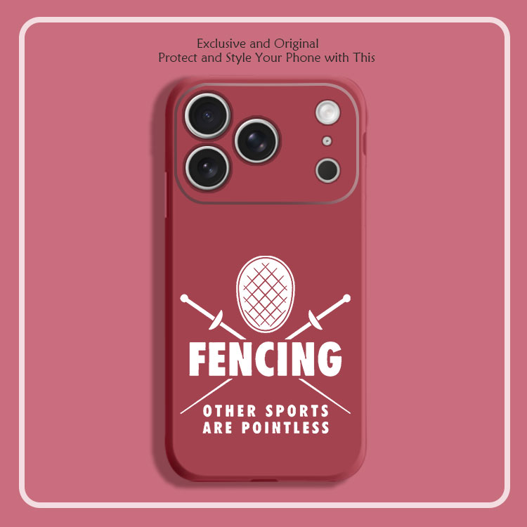 趣味fencing击剑 重剑花剑术8色液态硅胶12手机壳11适用14苹果15 16 17PROMAX红米K90全包软VIVO小米13挂绳