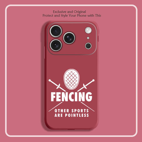 趣味fencing击剑 重剑花剑术8色液态硅胶12手机壳11适用14苹果15 16 17PROMAX红米K90全包软VIVO小米13挂绳