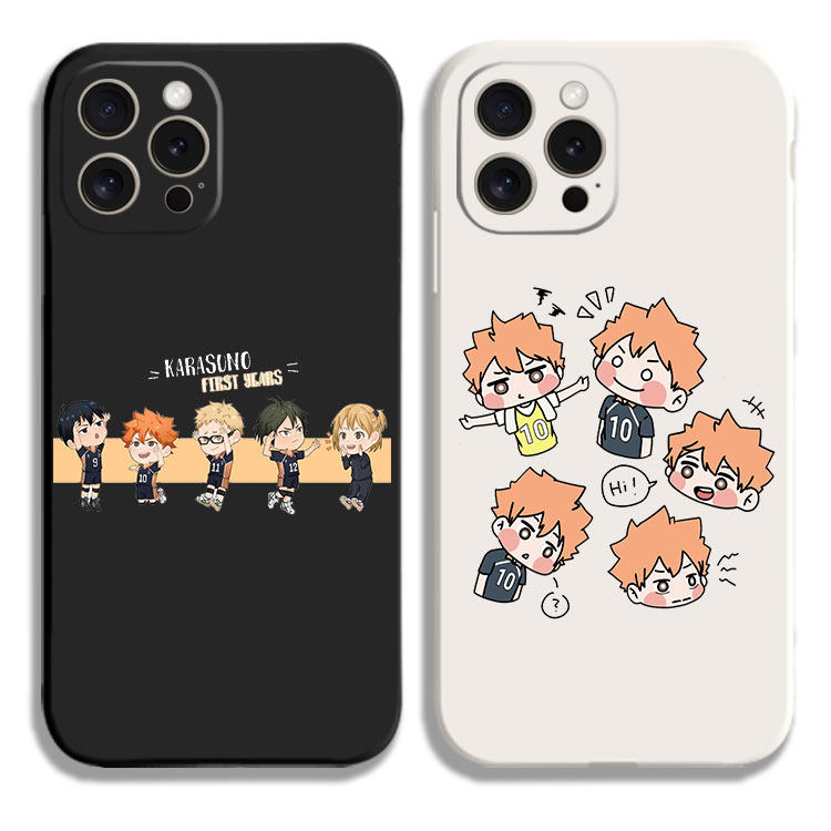 排球少年日向翔阳黑白侧边11手机壳16适用iphone13PRO苹果15maxr红米K70一加ace3小米14液态IQOO12硅胶VIVO软