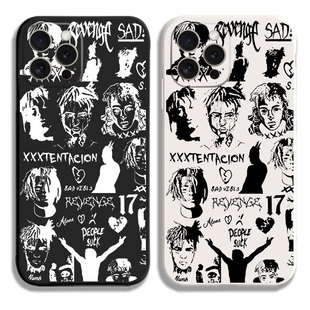 XXXTentacion嘻哈说唱黑白侧边11手机壳16适用iphone13PRO苹果15maxr红米17一加ace3小米14液态IQOO硅胶VIVO