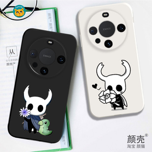 空洞骑士黑白简约游戏周边液态硅胶手机壳适用MATE70PRO华为NOVA12保护套PURA80黑白VIVOPPO小米15荣耀400苹