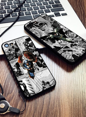 美国队长蝙蝠侠6s适用XSMAX手机壳8plus磨砂iphone7漫画5SE挂绳XR