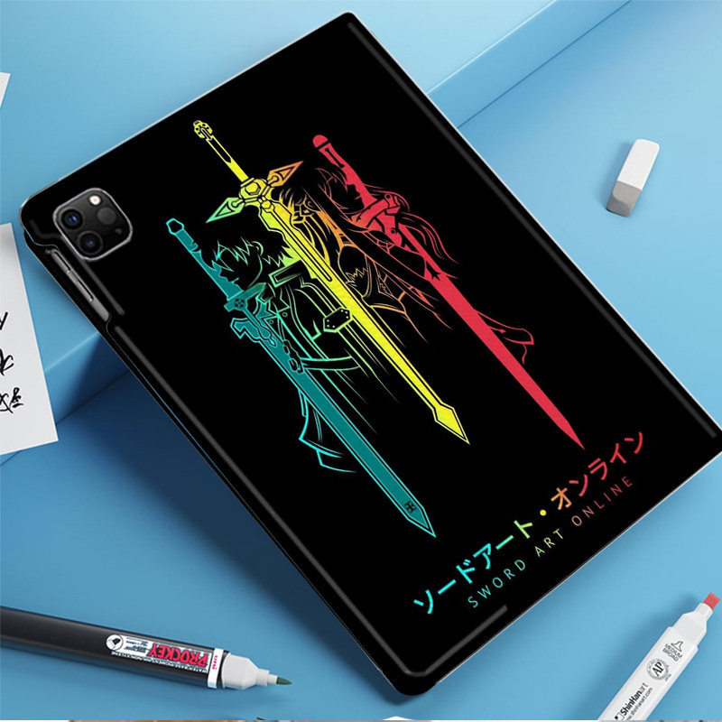 刀剑神域 动漫周边平板皮套适用ipad10保护壳pro13全包mini6软air56蚕丝纹10.9寸华为10.2笔槽11.5s小米