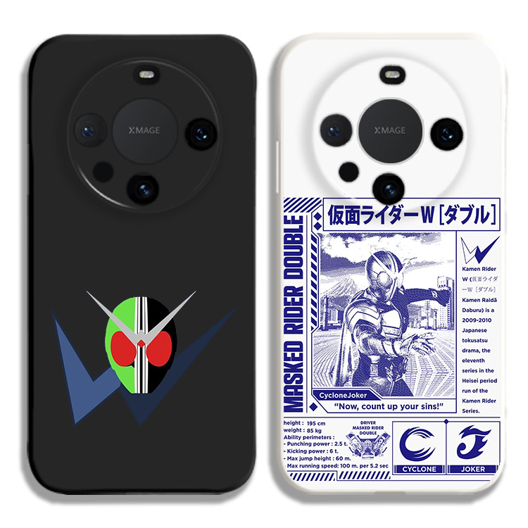 假面骑士W二次元动漫周边液态硅胶手机壳适用MATE70PRO华为NOVA12保护套PURA80黑白VIVOPPO小米15荣耀400苹果