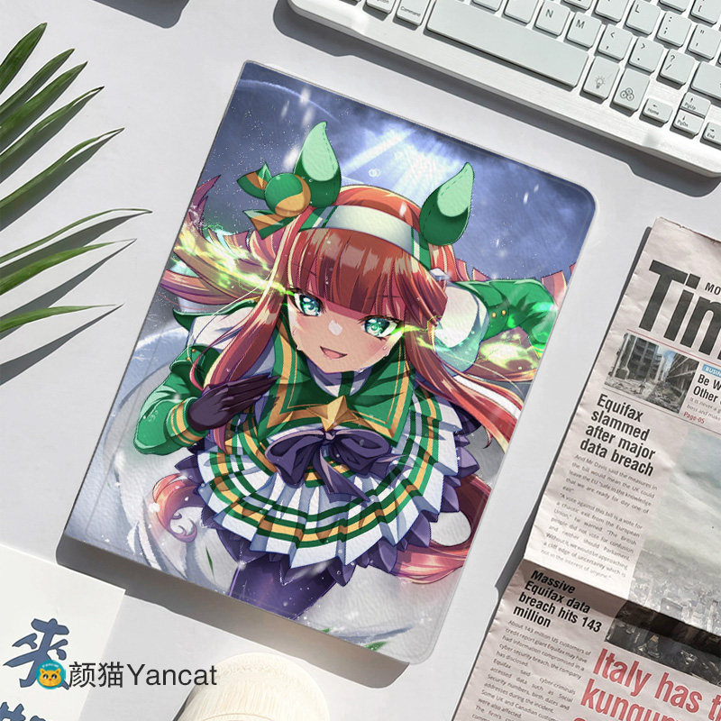 无声铃鹿赛马娘平板皮套11适用ipad10保护壳pro13全包mini6软air56蚕丝纹10.9寸华为matepad笔槽11.5s小米VIV
