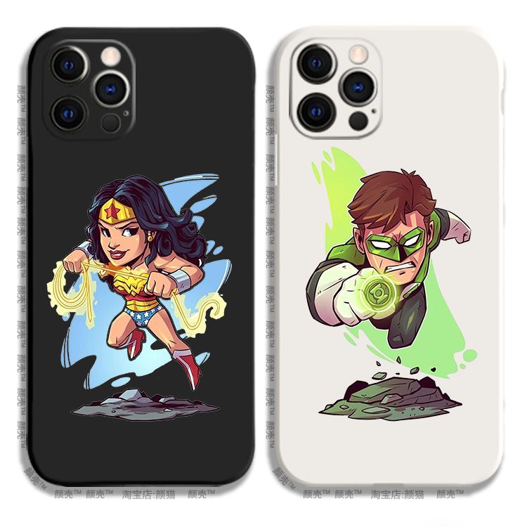 绿巨人 神奇女侠12液态硅胶8手机壳11适用XS苹果13PROMAX挂绳SE软