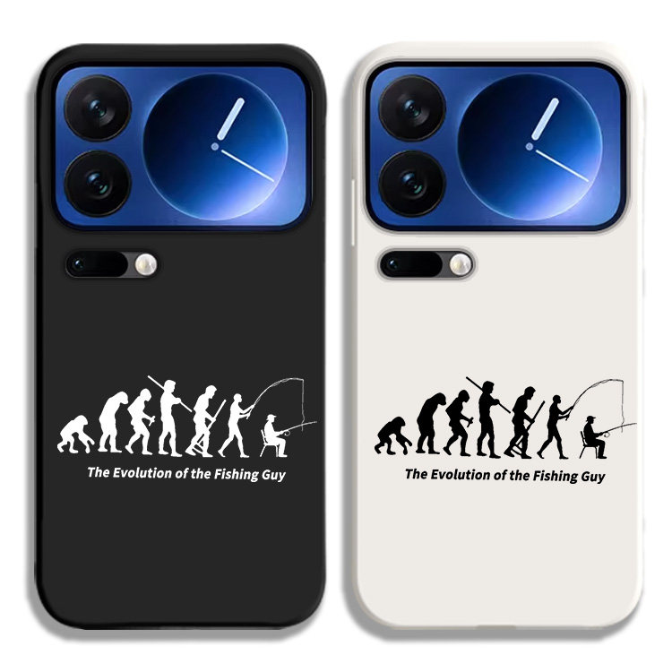 钓鱼佬进化史 趣味搞笑手机壳适用小米17ProMax保护套Xiaomi17液态硅胶全包防摔外壳十七ProMAX男女软苹果