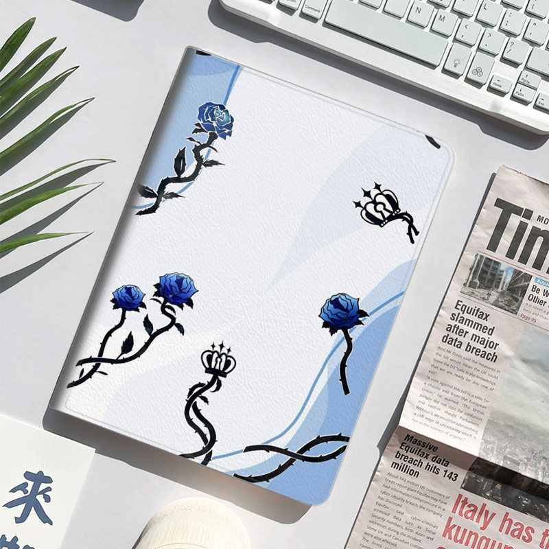 Roselia动漫周边bangdream标志平板皮套适用ipad10保护壳pro13全包mini6软air56蚕丝纹10.9寸华为10.2笔槽1