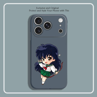 犬夜叉阿离动漫周边8色液态硅胶12手机壳11适用14MAX苹果15 16 17 PRO红米K80一加VIVO小米13挂绳IQOO12华