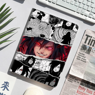 火影忍者宇智波斑动漫周边平板皮套适用ipad10保护壳pro13全包mini6软air56蚕丝纹10.9寸华为10.2笔槽11.5s