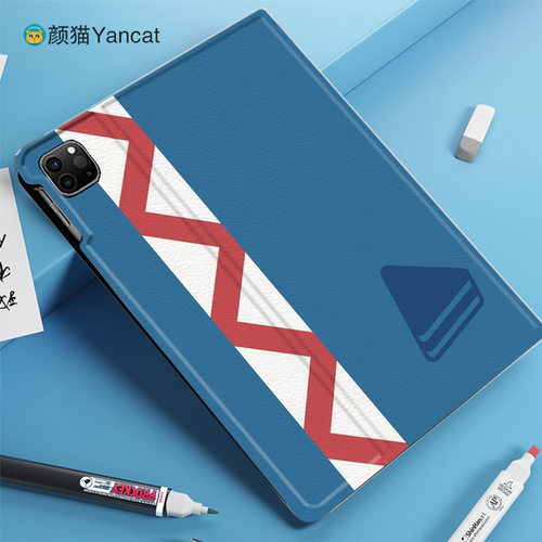 鲨鱼古拉GURA动漫平板皮套11适用ipad10保护壳pro13全包mini6软air56蚕丝纹10.9寸华为matepad笔槽11.5s小