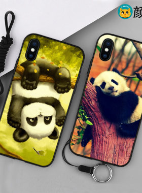 成都大熊猫6s适用XS MAX手机壳8plus可爱iphone7全包软壳11硅胶XR