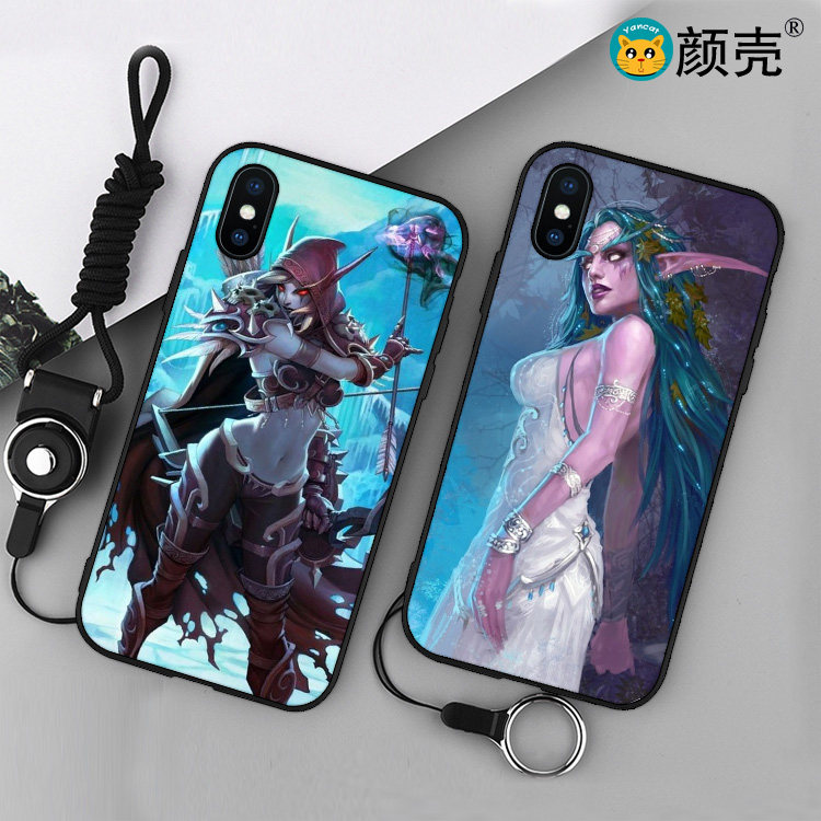 魔兽世界女王泰兰德手机壳适用iPhone8 XR苹果6s挂绳11硅胶7 plus