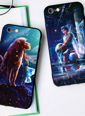 iphone水瓶座磨砂挂绳手机壳