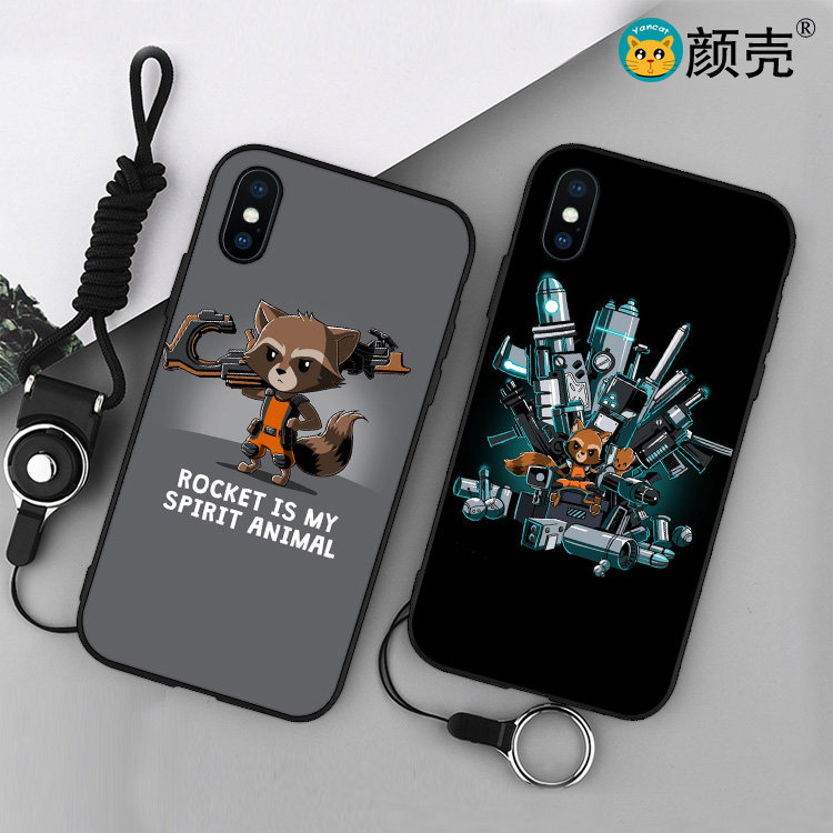 银河护卫队电影适用5s手机壳iphone6s苹果X挂绳软硅胶7/8plus磨砂