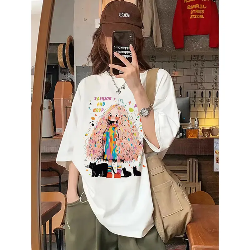 短袖t恤男女情侣装纯棉学院风潮