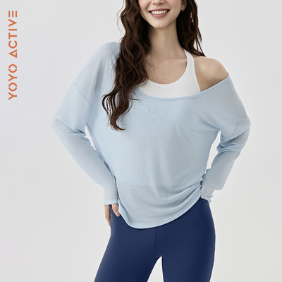 YOYOACTIVE轻薄两件套上衣 春秋长袖罩衫宽松显瘦瑜伽健身日常