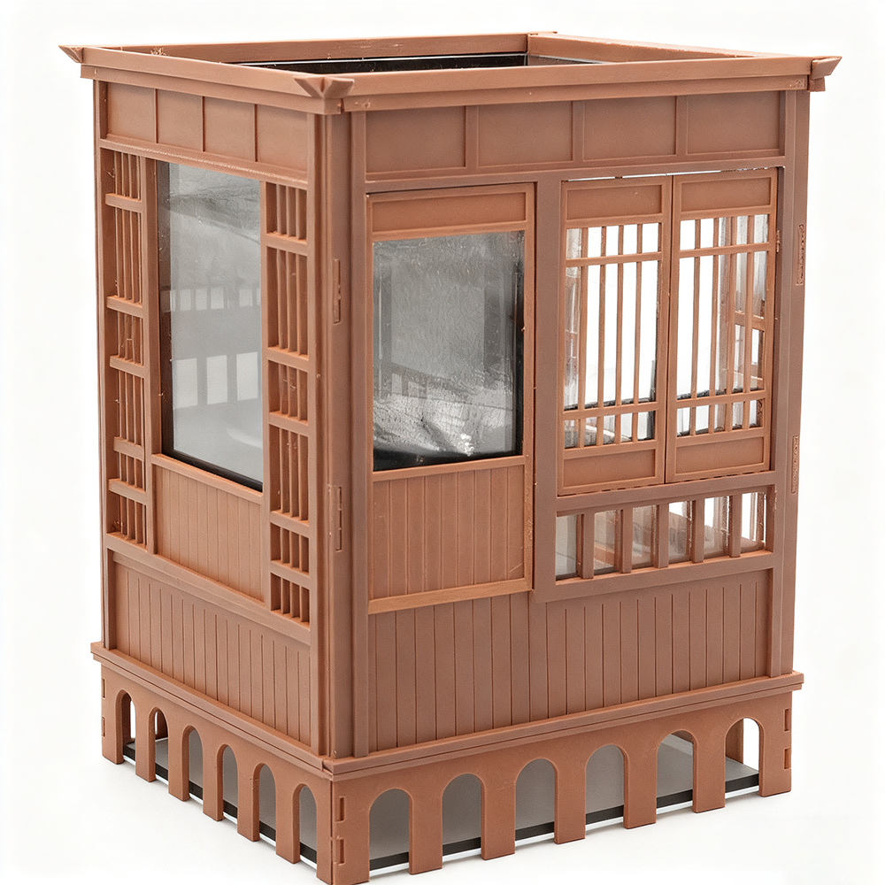 国风鱼缸造景桌面创意装饰外置造景设计适用于15*15*20cm尺寸鱼缸