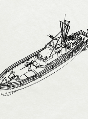 预售 SSC144773/S 1/144 军事模型 英国港口防御快艇ML1383号