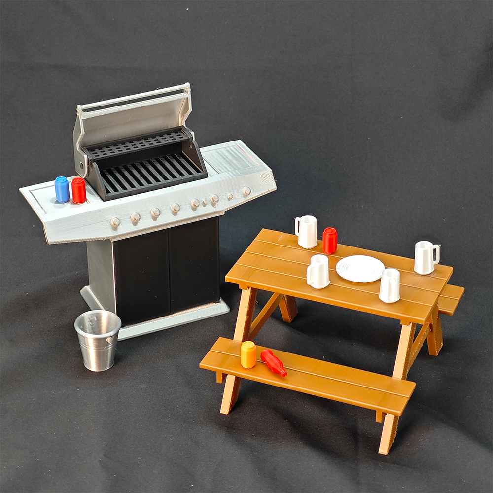 创意摆件桌面场景迷你模型 BJD OB娃盲盒手办玩偶花园烧烤