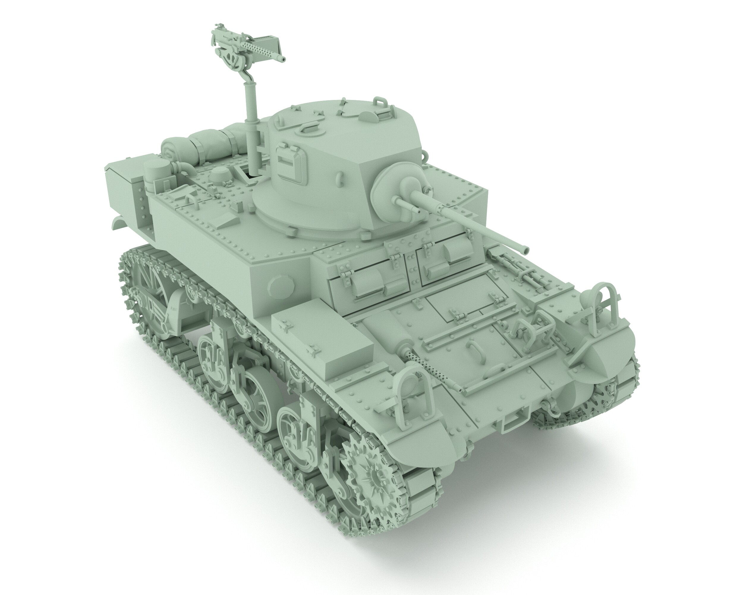 0 1/72 3d打印 美国m3a1斯图亚特轻型坦克