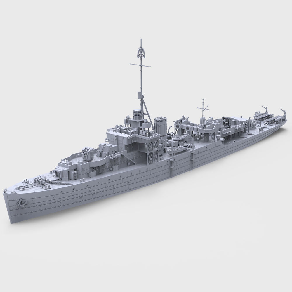 1/350比例军事模型 英国江河级“斯佩”号K246护卫舰 配兵人