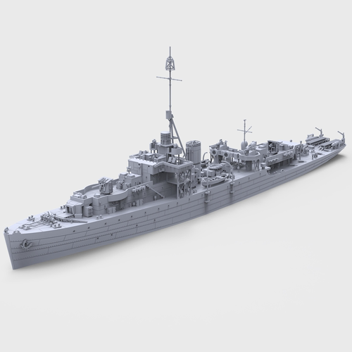 1/350比例军事模型 英国江河级“斯佩”号K246护卫舰 配兵人