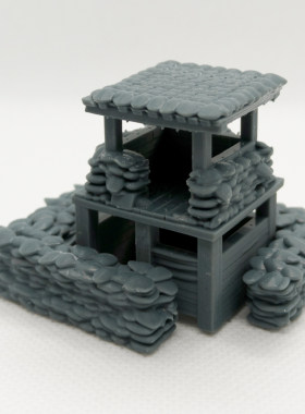微缩场景     越南战争地堡带瞭望塔沙袋  1pc