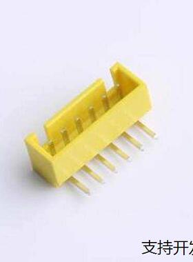 XY-XHB2.54-6A21-YT 线对板针座 XHB 2.54mm 1x6P 弯插 带扣 黄色