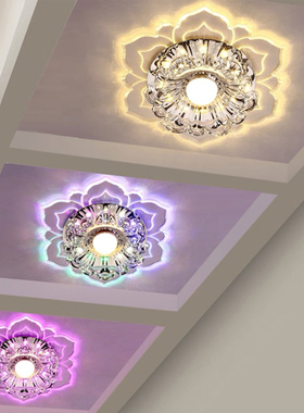 创意led过道灯走廊灯现代简约水晶玄关灯天花射灯家用入户阳台灯