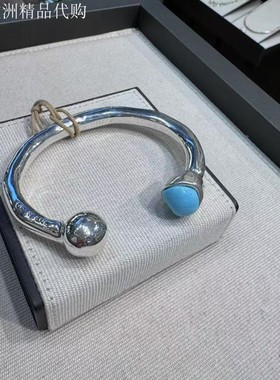 西班牙UNOde50 手工极简蒜头手镯粉石英石ZEN男女情侣经典轻奢