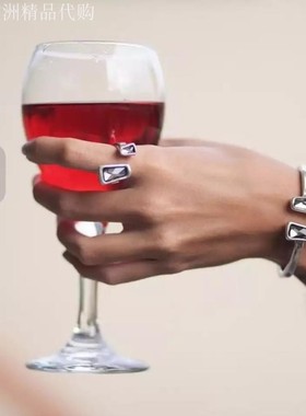 西班牙小众潮牌UNOde50 不规则水晶戒指手镯欧美轻奢做旧手工正品