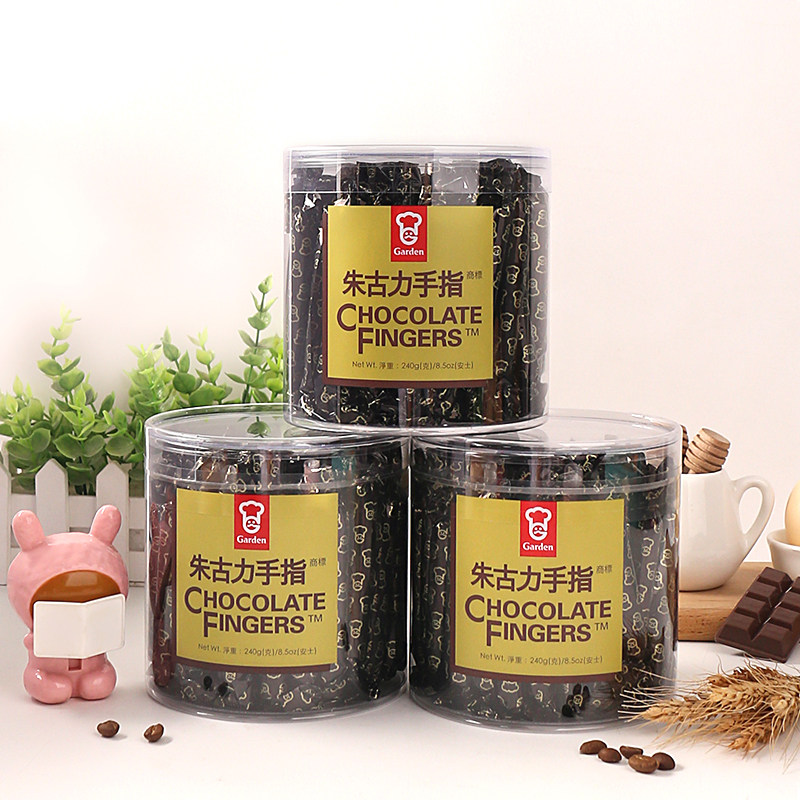 香港原装进口嘉顿朱古力手指饼干巧克力饼干棒休闲零食品240g罐装