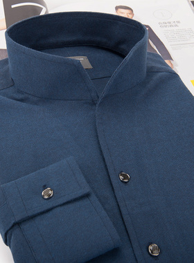 [断码甩卖] 立领长袖衬衫男拉绒纯棉冬季保暖舒适免熨拜耳baaler